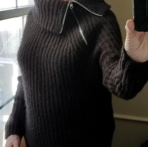 Forever 21 Black Cowl Neck Sweater - Picture 6 of 8